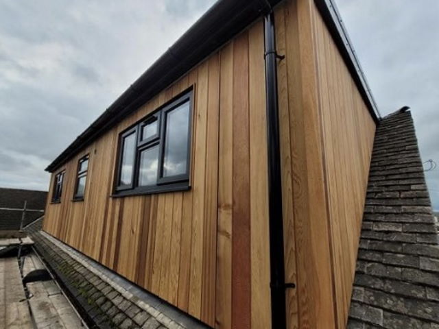 Co2 Cedar® Canadian Western Red Cedar Roof biulding 43 43 Co2 Cedar® Shadow Gap Dormer in Canadian Western Red Cedar